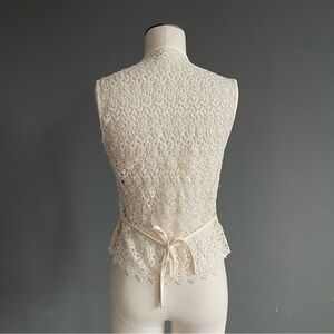 Vintage Casual Corner Cream Lace Back Vest – NWT – Korean Made Bridal Romantic